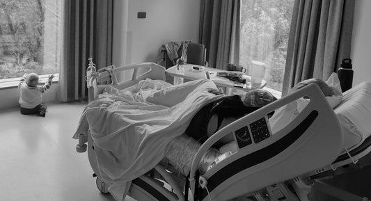 In a hospital bed after surgery to repair a full pec rupture from jiu jitsu training