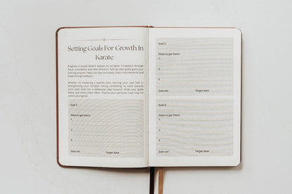 Goal setting pages inside The Karate Journal